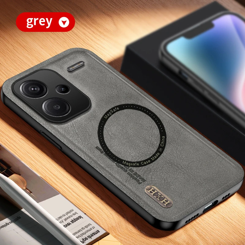 

Magnetic magsafe Leather Case For Xiaomi 13T Xiaomi13T redmi note 12 13 Pro plus 5G 12s wireless charge Matte soft Case Cover