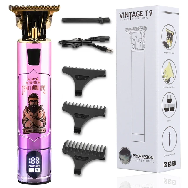 2022 USB Electric Hair Clippers Rechargeable Shaver Beard Trimmer Professional Men Hair Cutting Machine Beard Barber Hair Cut t9 pinkLCD