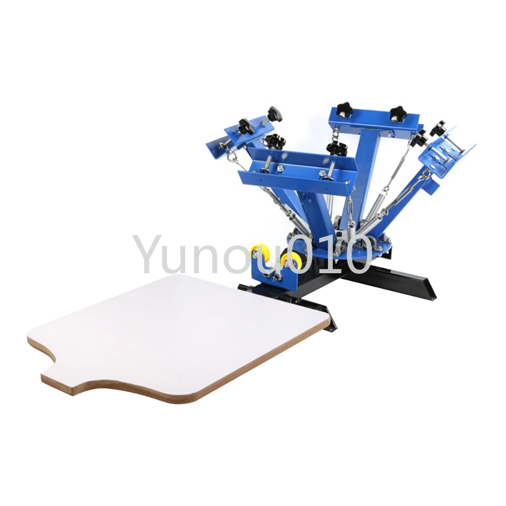 

Машина для шелкотрафаретной печати, 4 цвета, 1 станция, 40*50 см, для изготовления футболок, карусель, область печати