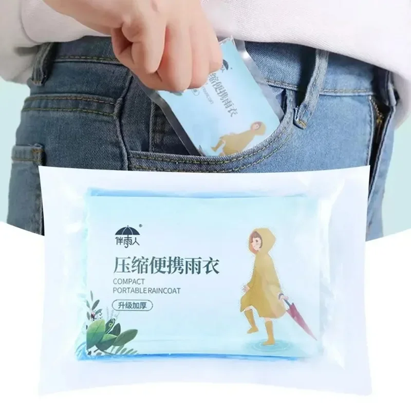 Disposable Rainwear Outdoor Hooded Rain Poncho for Adult Waterproof Lightweight Raincoat Jacket for Hiking Camping Emergency use