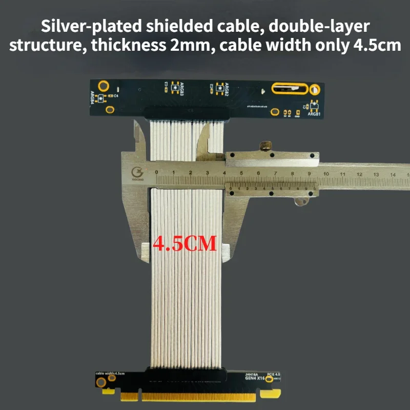 Riser Placa Gráfica Prateada Suporte Vertical Suporte para Gpu Gen4 Pcie 4.0 16x Cabo de Extensão Riser 1550cm Pci-e 4.0 Rtx 4090 - Imagem 3