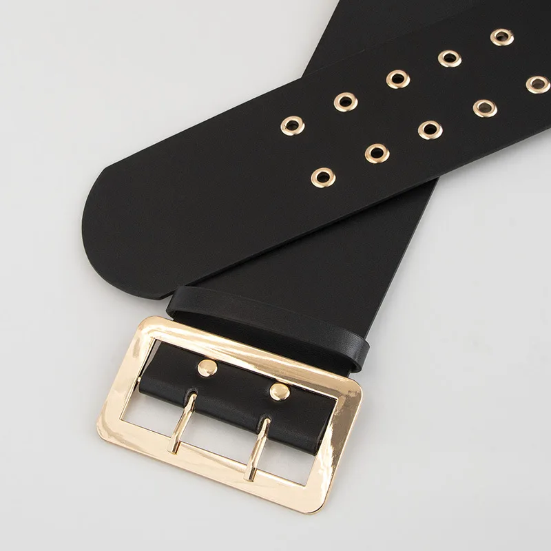 Damen-Schnalle, Doppelstift, ultrabreiter Weihnachtsgürtel, PU-Luftauge, grenzüberschreitende, vielseitige Cosplay-Kleidung, gepaart mit breiter Taille – Detail 4