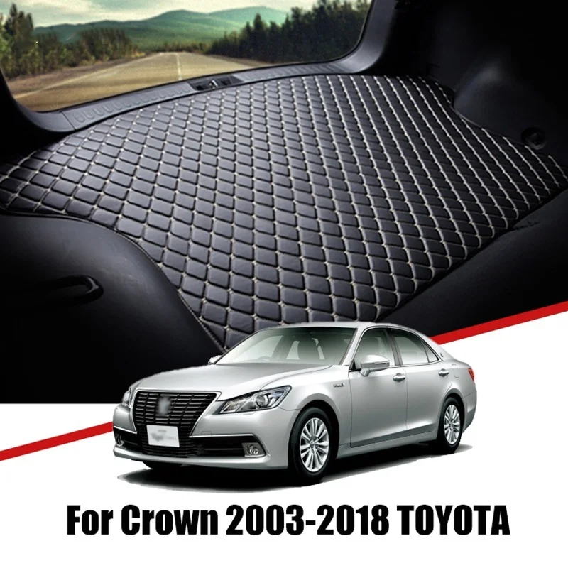 

Custom Car Trunk Leather Mats For Toyota Crown 2003 2014 2015 2016-2018 Waterproof Non-Slip Liner Tray Cargo Accessories