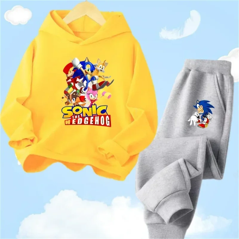 thumbnail image 1 of Ropa de bebé, ropa de abrigo para niño de 2 a 12 años, conjunto de sudadera con capucha, sudadera Sonic 2024 de primavera para niños, ropa para niña, madre e hijo, 1 of 5