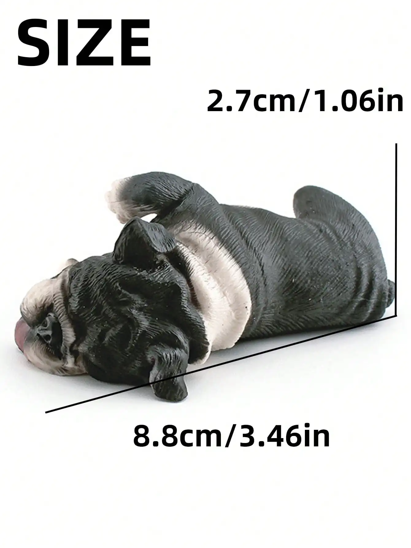 Sleepy French Bulldog Simulation Figurine - Desktop Ornament Collectible and Unique Birthday Gift