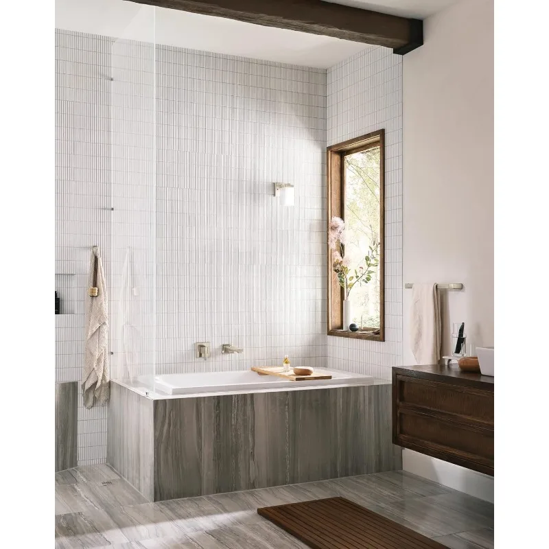 90 Degree 18-Inch -Towel Bar, Brushed Nickel ， Chrome