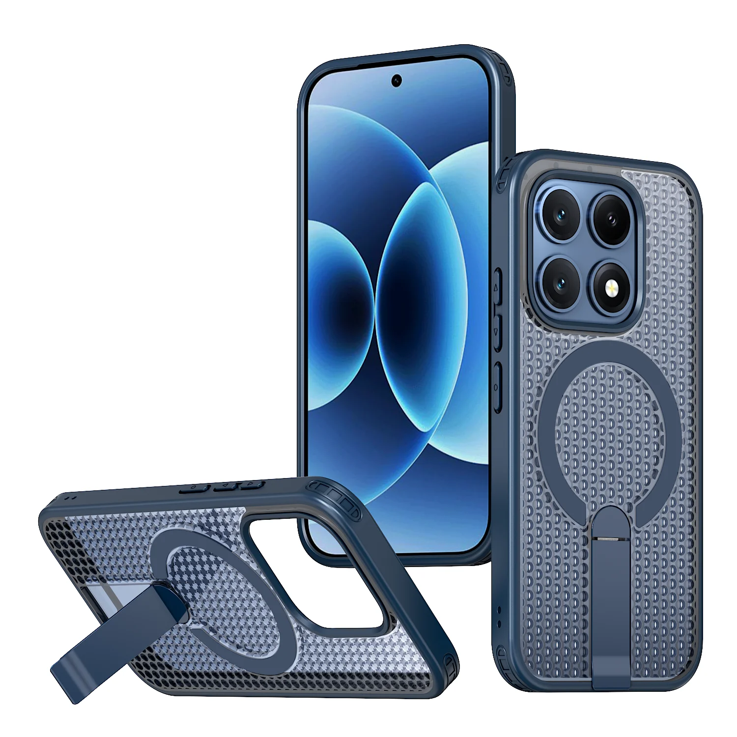 Luxury Magnetic Bracket Heat Dissipation Shockproof Rugged Tough Phone Case Cover