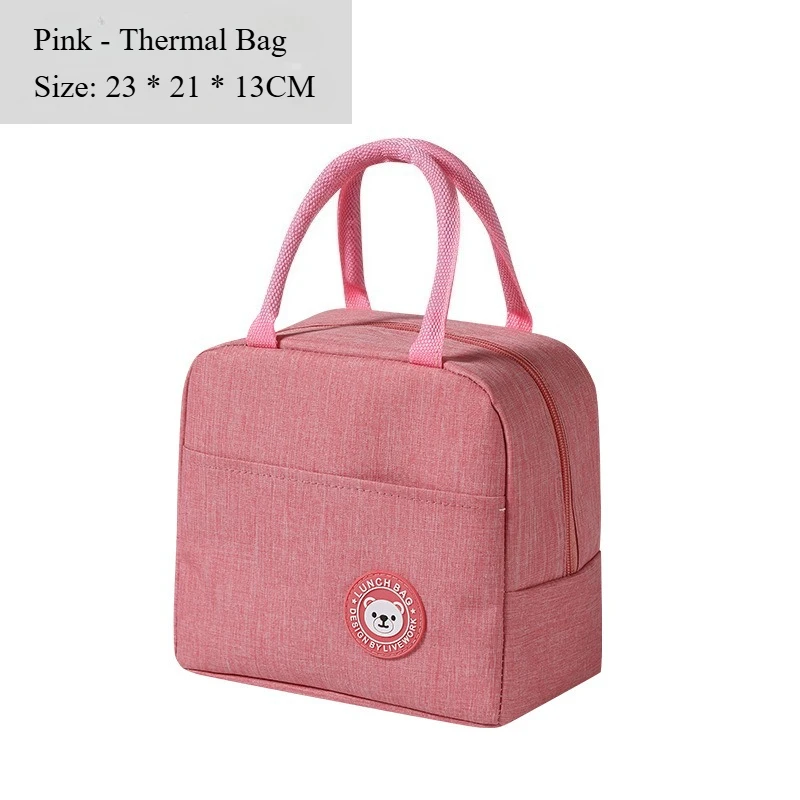 Spacious Waterproof and Oil-Resistant Tote with Insulated Lunch Bag