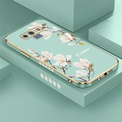 Shockproof Soft Silicone Protective Case with Fashion Flower Pattern Design - Note 10 (Green - 676)
