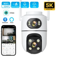 5K 10MP HD Outdoor IP Camera External Wifi PTZ Camera Dual Lens 6MP Auto Tracking Outdoor Security CCTV Surveillance P2P iCsee