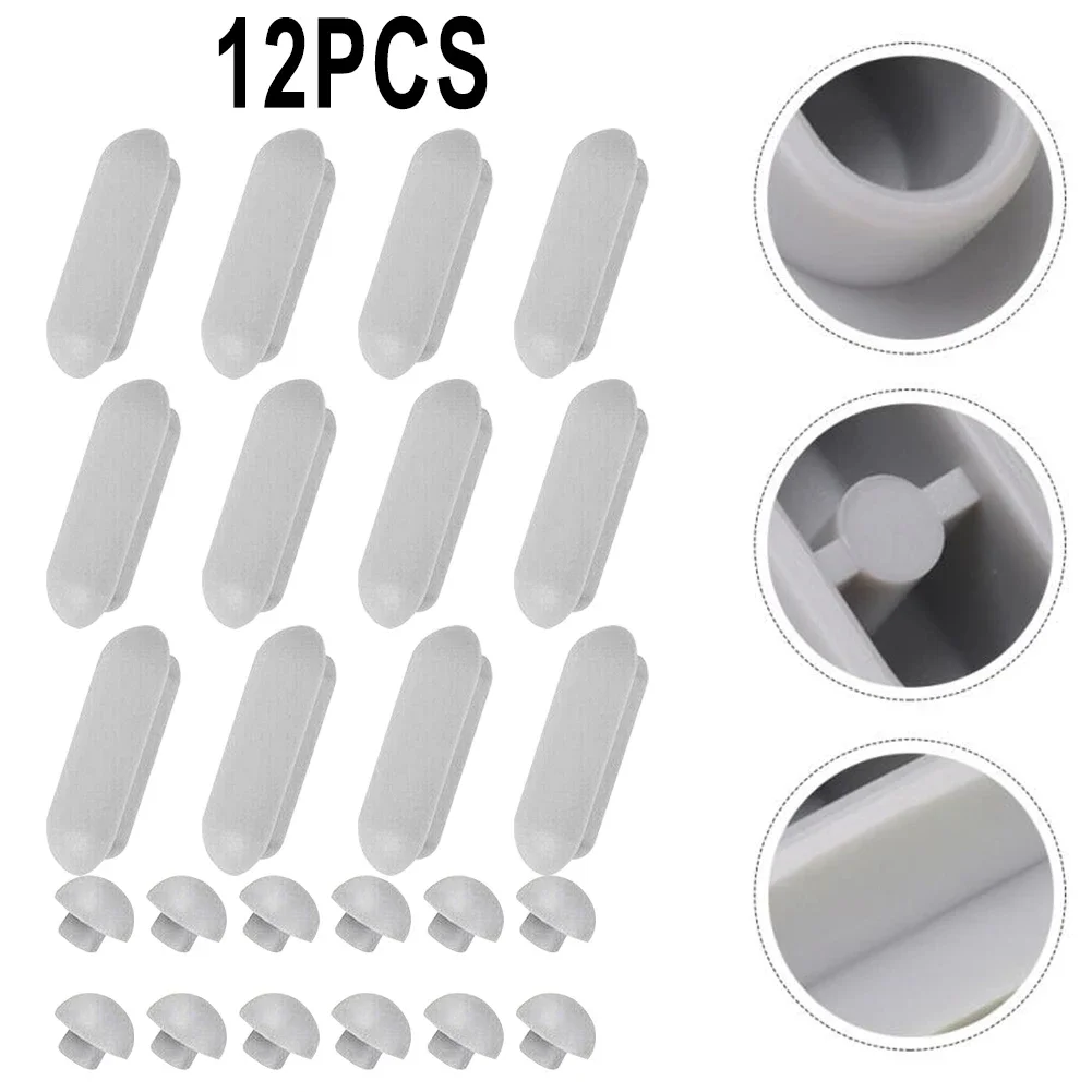 12pcs Toilet Lid Plastic Antislip Gasket Toilet Seat Shock-Proof ers Cushion Rubber Pad Cover Bumper Shock Bathroom Fixtures