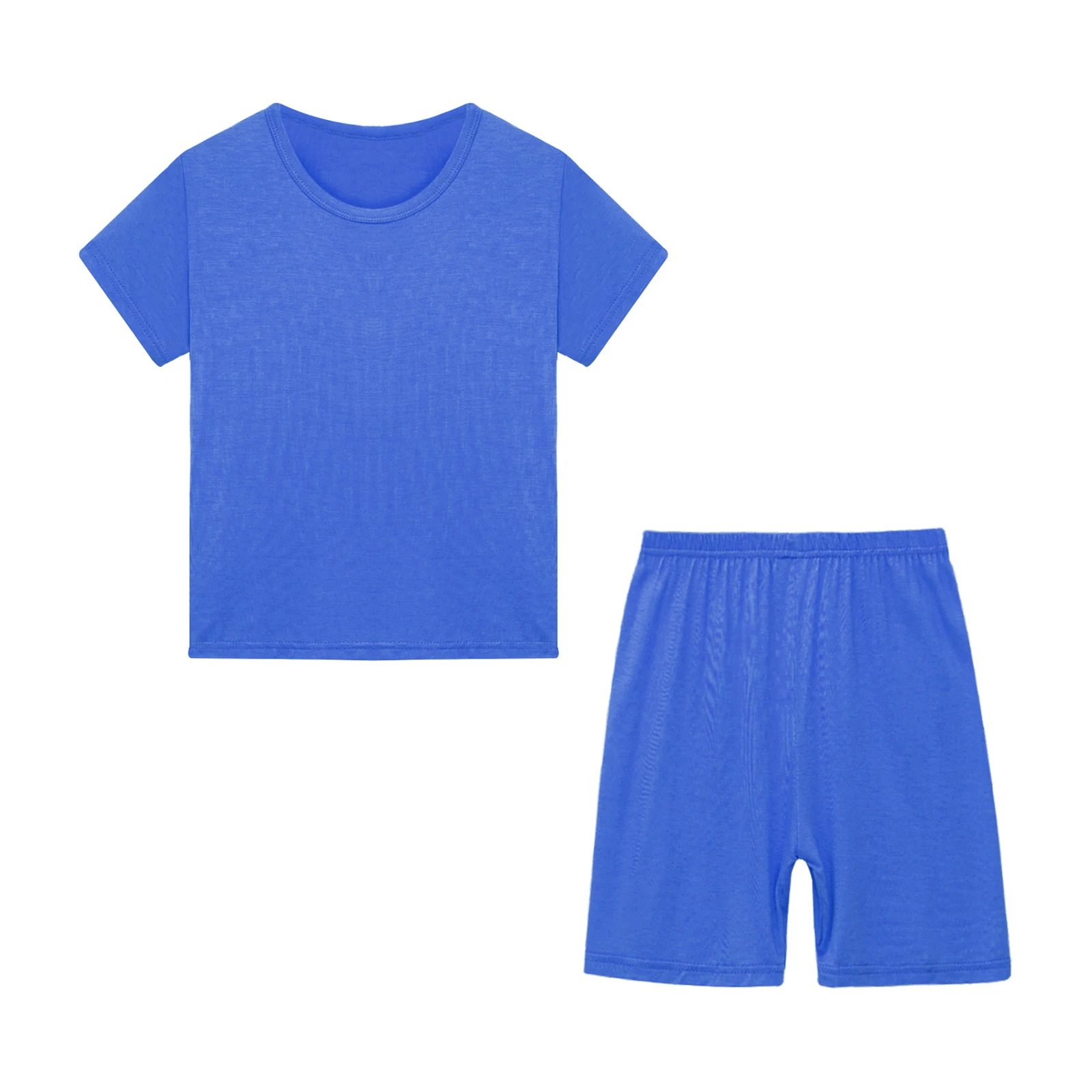 Girls Boys Casual Tracksuit Silky Badminton Tennis Sport Outfit Kids Solid Color Short Sleeve T-shirts Top Shorts Set Sportswear