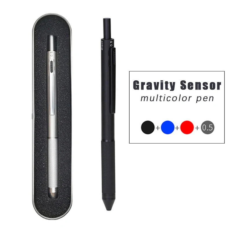 New Gravitysensing Metal Multicolor Ballpoint Pen 4 In 1 with 3 Color