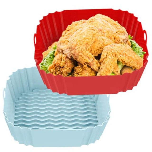 1pc Silicone Air Fryer Liners with Divider Insert - 8 inch Round Liners for Air  Fryer Basket 5QT and Larger - Collapsible and Reusable Silicone Air Fryer  Accessories