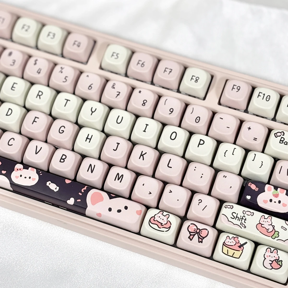Diy Personalizado Teclado Mecânico Keycap Filhote de Cachorro dos Desenhos Animados Gato Gatinho Perfil Moa Pbt Sublimação de Tintura 95 Chaves - Imagem 4