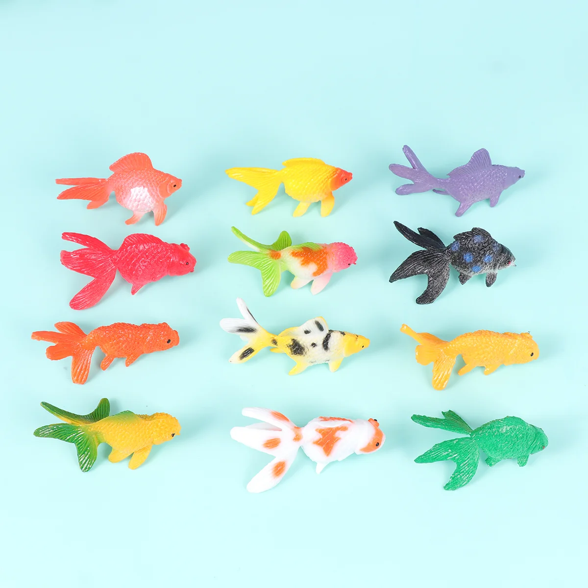 24pcs Fish Models Simulation Marine Organism Toy Preschool Kids Educational Toys (12PCS Tropical Fish and 12PCS Goldfish)