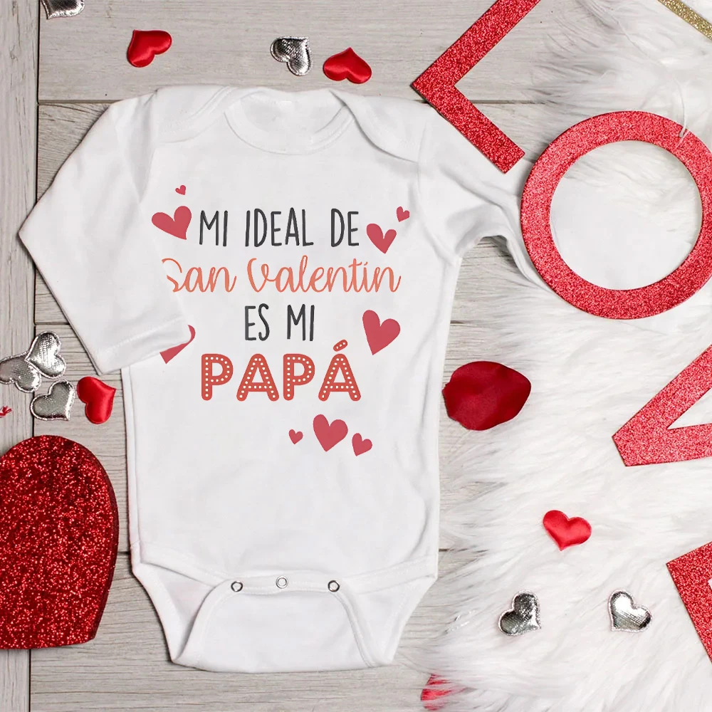 Il Mio Ideale Per San Valentino È Il Mio Papà Stampa Baby Pagliaccetto Toddler Body Girl Boy Clothes Baby Valentines Present Body