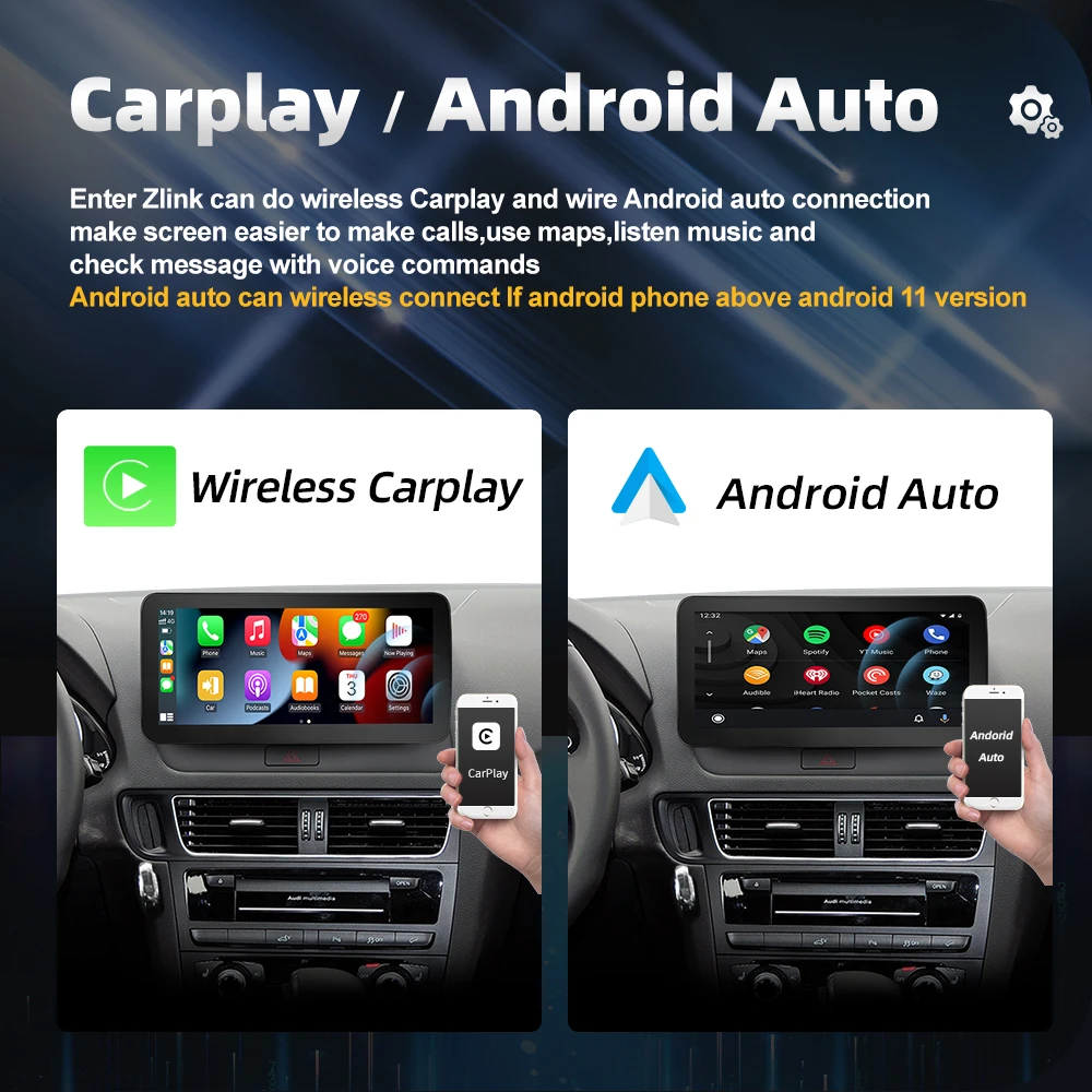 Pantalla Táctil radio Android Auto Carplay Audi Q5 2009-2016