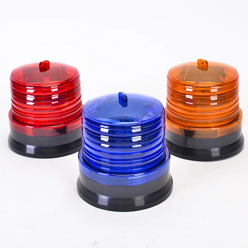 Magnetic Solar Warning Light LED Strobe Lights Night Site Wall Flashing