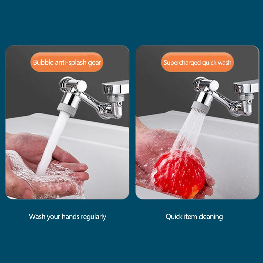 Faucet Aerator Faucet Extender Faucet Extension ABS plastic Universal 1080&deg; Swivel Robotic Arm Swivel Extension Faucet Aerator Kitchen Sink Faucet Extender 2Water Flow Mode