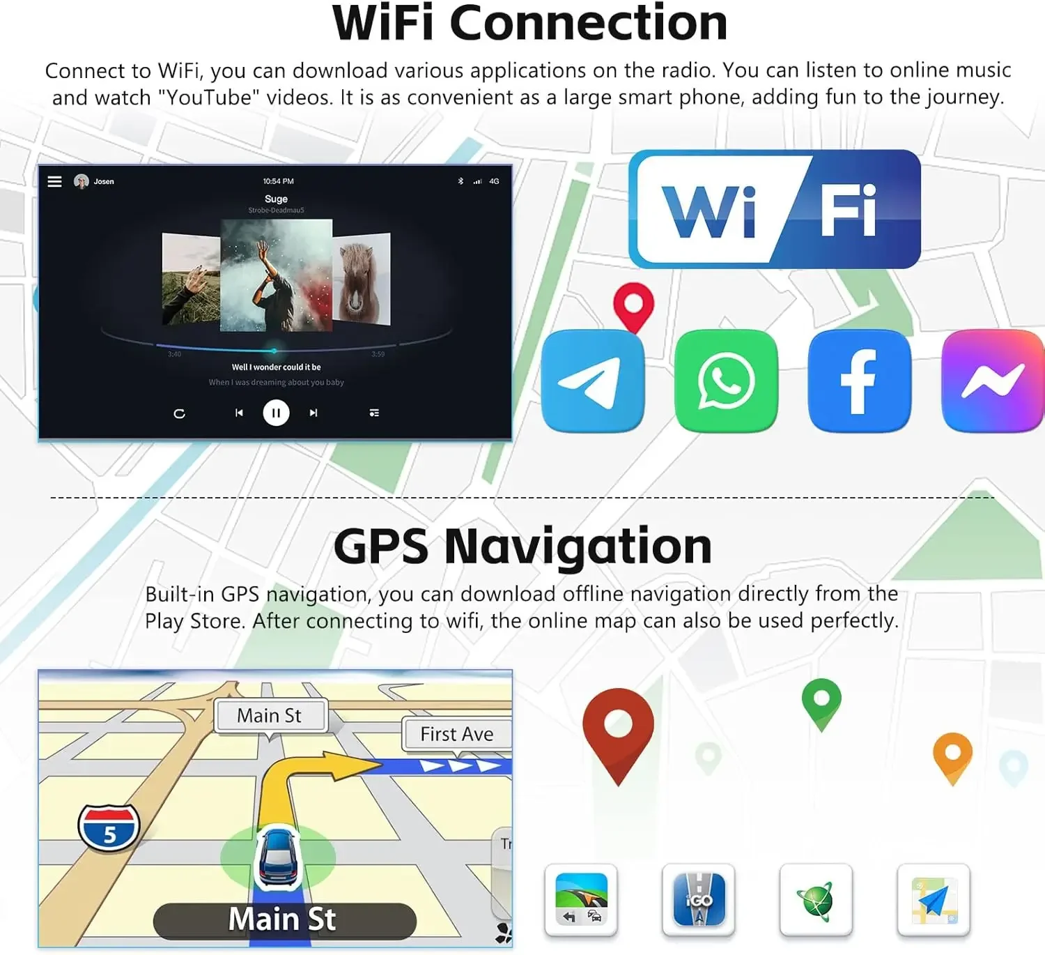 Android Car Stereo for Hyundai Sonata with Carplay and Touchscreen