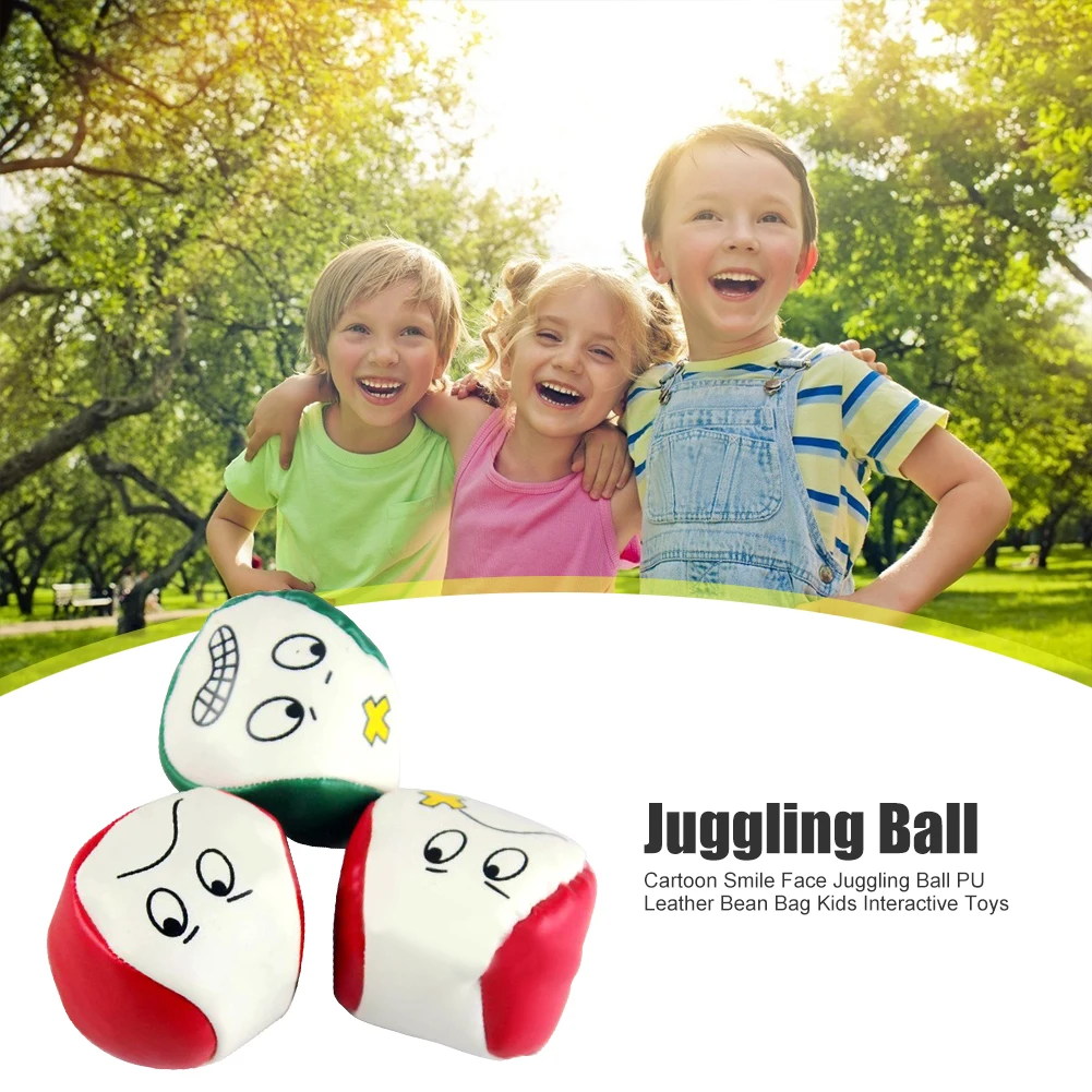 Juggling Ball Multi-function Cartoon Smile Face Bean Bag Outdoor Game Toys for Children Kids