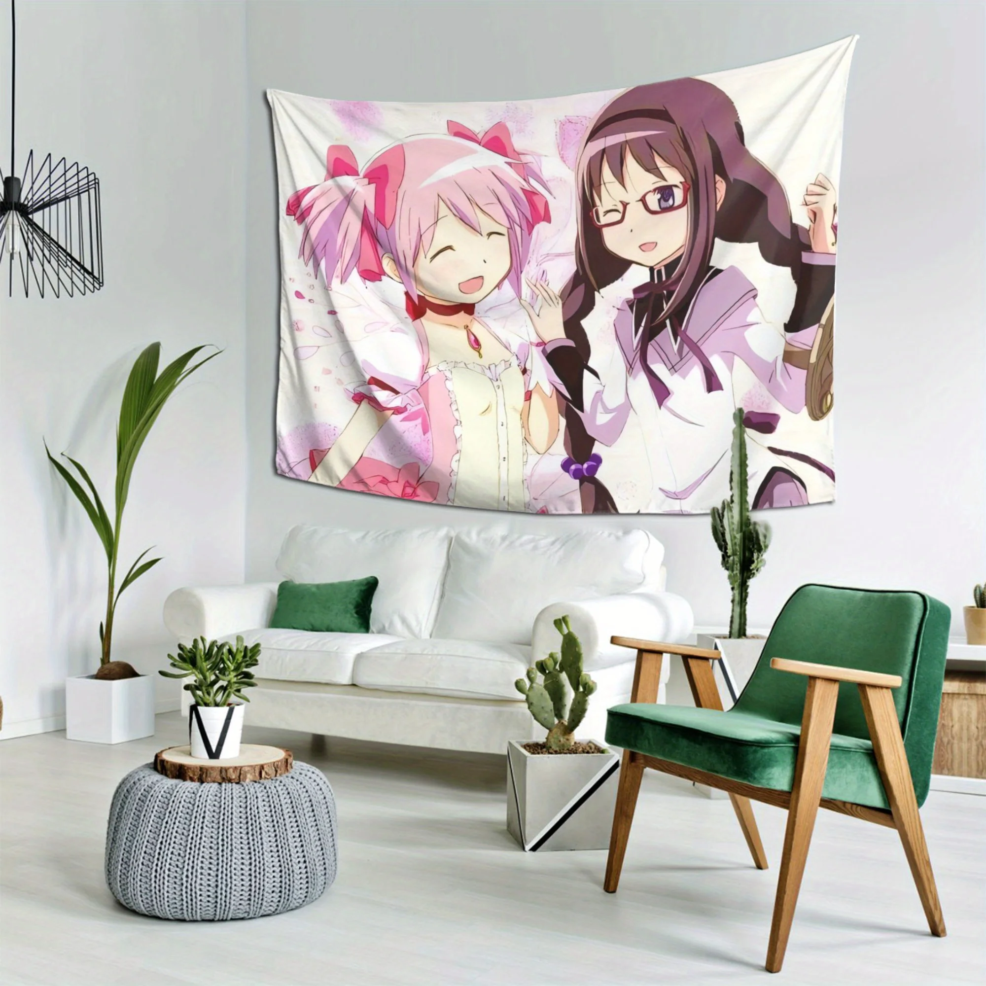 VIKAMA Puella Magi Madoka Magica Wandteppich für Schlafzimmer, Wohnheim, Anime-Wandbehang, magische Mädchen-Atmosphäre, Heimdekoration – Detail 5