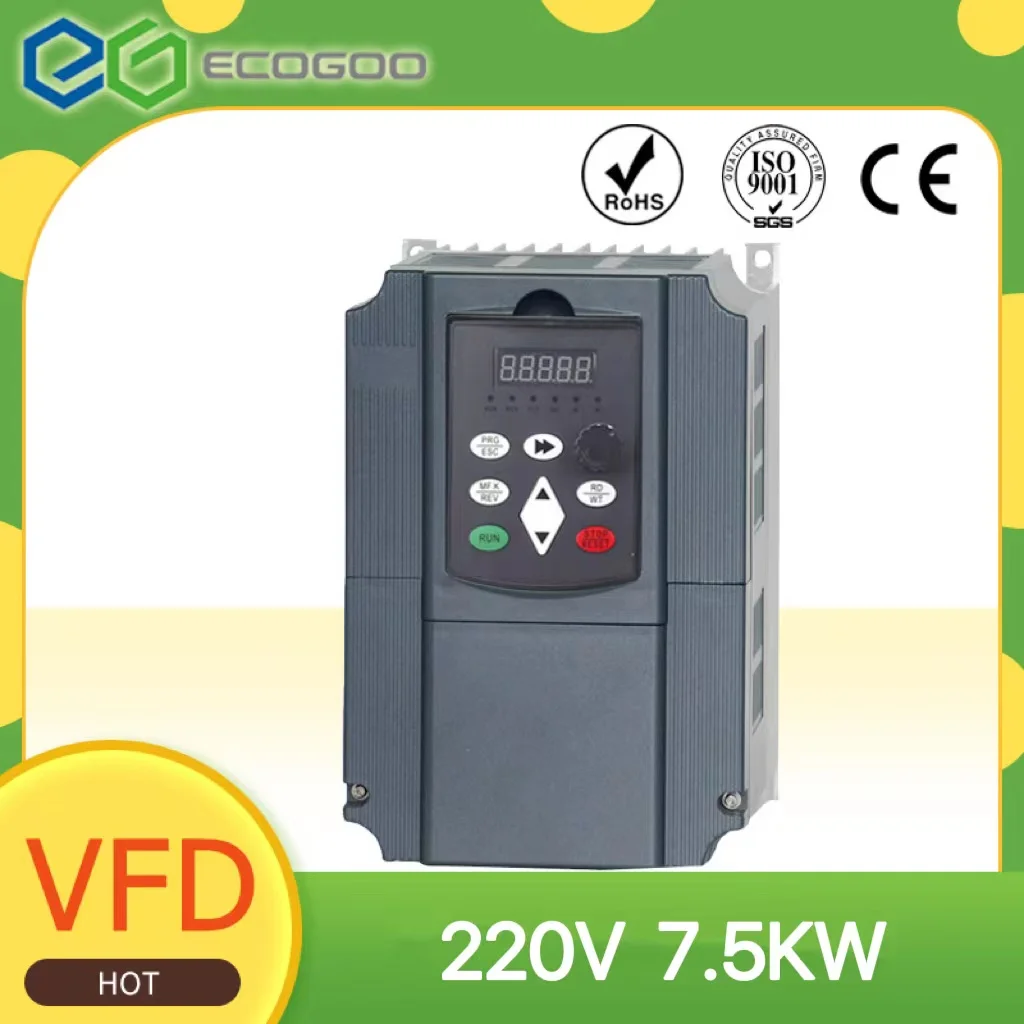 

New Ecogoo 0.75kw-7.5kw 220v vector control frequency drive VFD variable frequency inverter factory direct sales free shipping