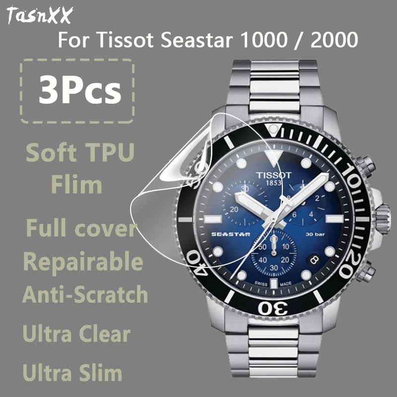 3 Pz Per Tissot Seastar 1000 2000 T120410 T120210 Ultra Clear Slim Soft Hydrogel Pellicola Riparabile Pellicola Proteggi Schermo-Non Vetro
