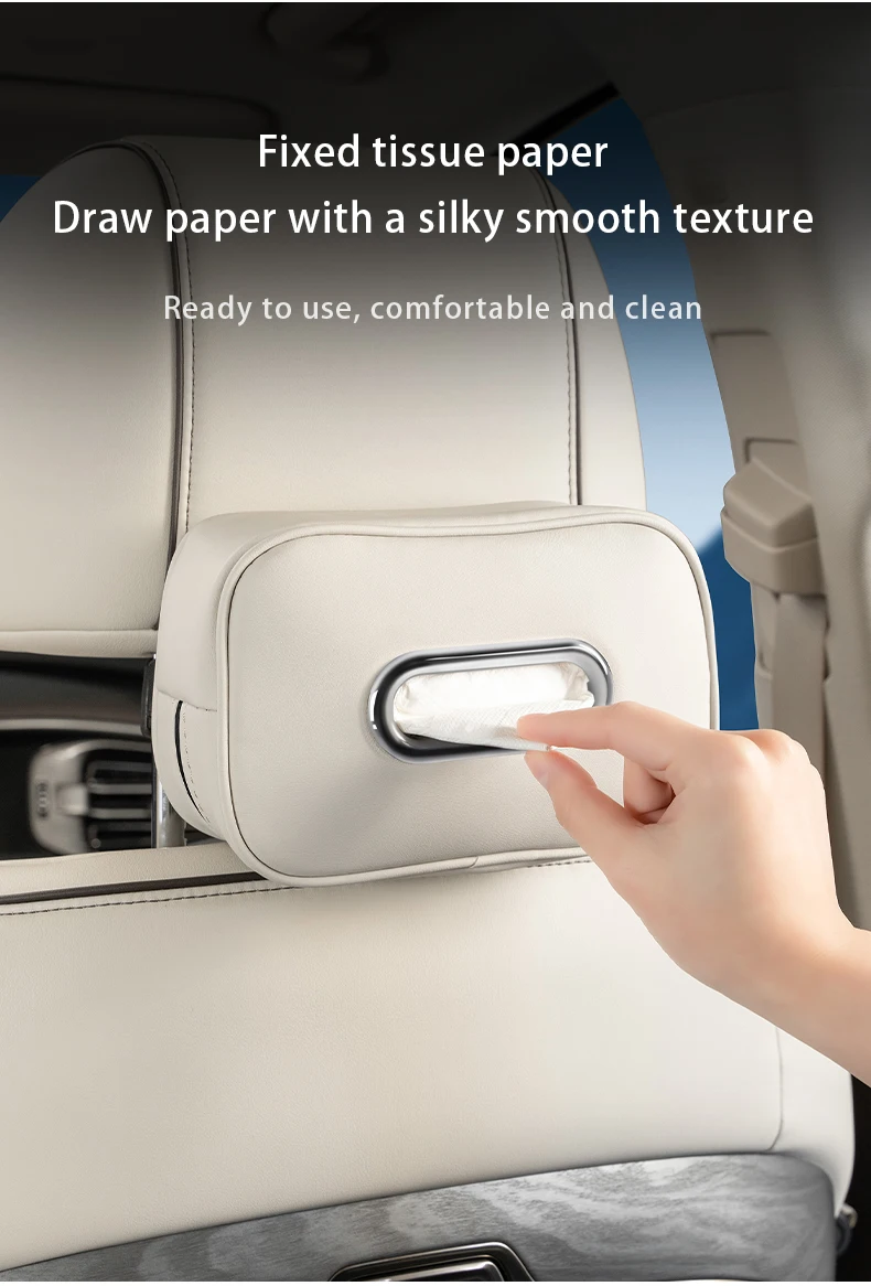 For BYD DENZA D9 Leather tissue bag Seat back sunshade tissue box Tissue storage