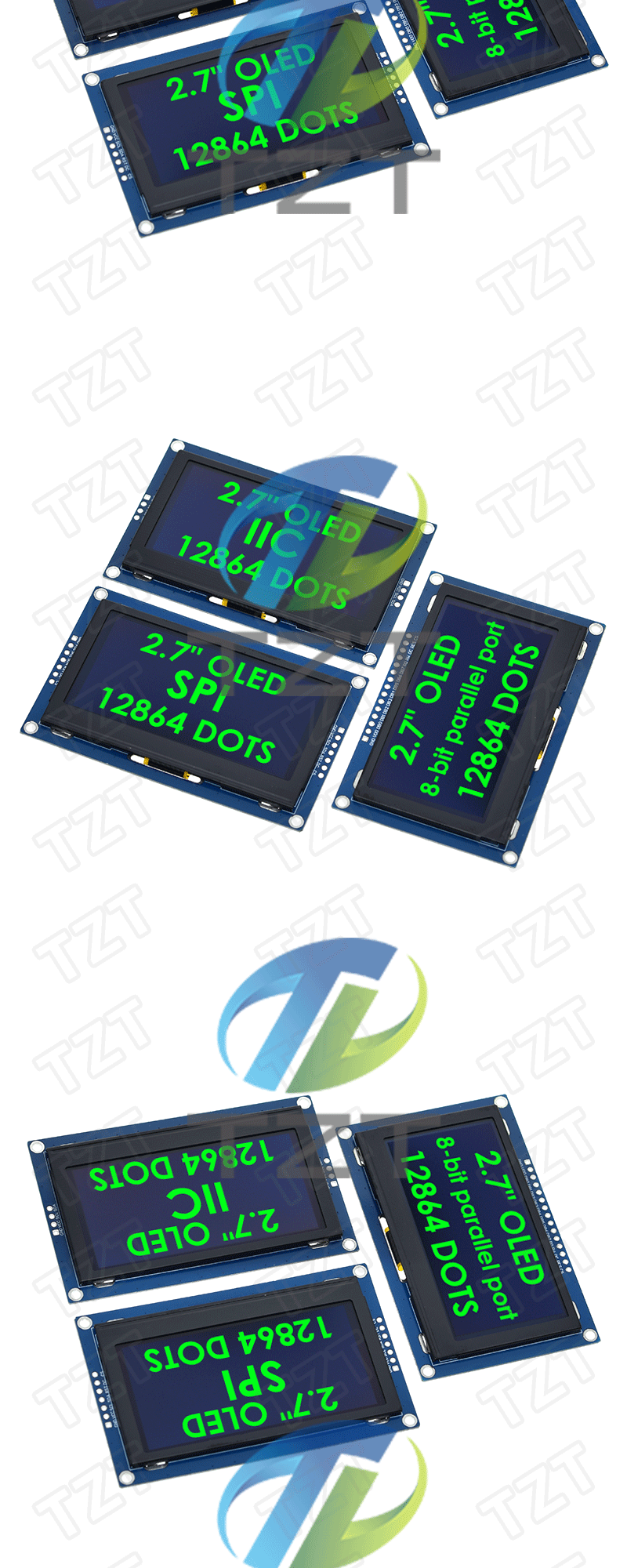 TZT 1/3PCS 2,7 Zoll OLED LCD Display 128x64 Laufwerke SSD1327 IIC / SPI / 8-bit Parallel Port Für Arduino – Detail 6