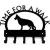 1pc 11in German Shepherd Standing Time For A Walk Key Rack Dog Leash Hanger Wall Hook Bathroom Accessories Hallway Wall Sticker 4