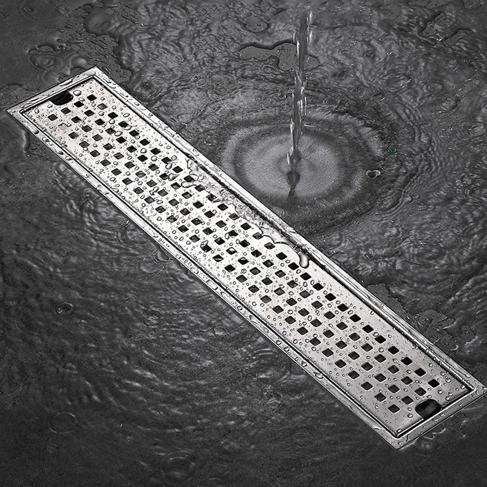 Grille D'évacuation Rectangulaire Acier Inoxydable 200x300 Mm - Pour Douche, Cour, Jardin, Piscine, Antidérapante