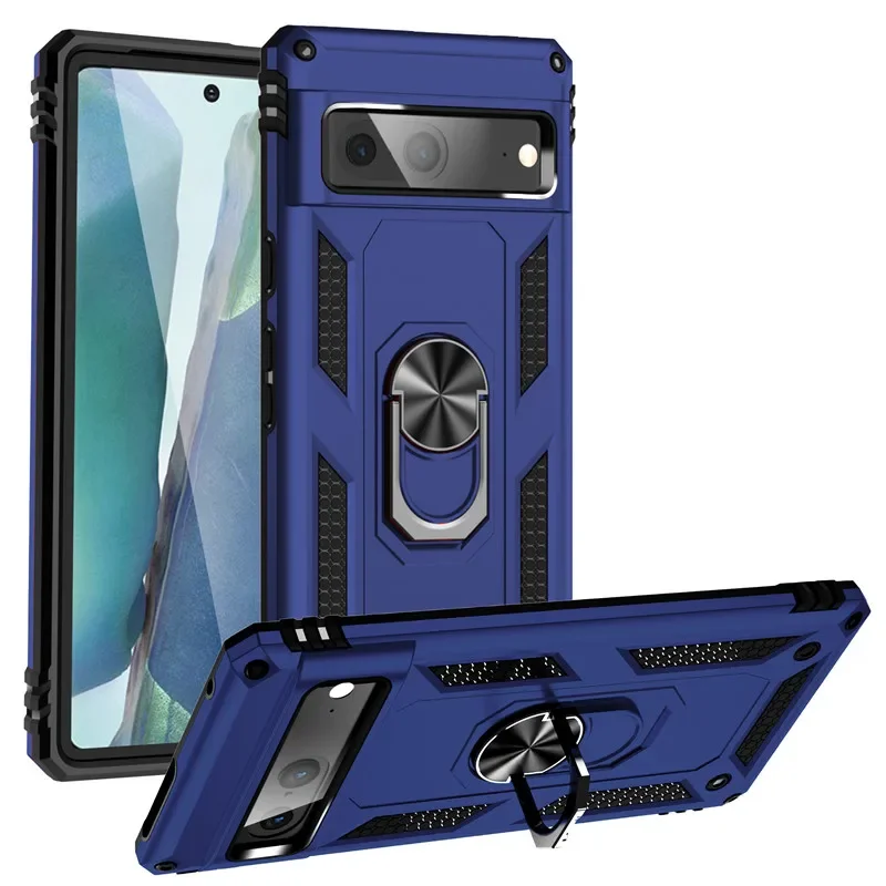 Stylish Magnetic Ring Holder Shockproof Phone Case with Protective Armor Back Cover