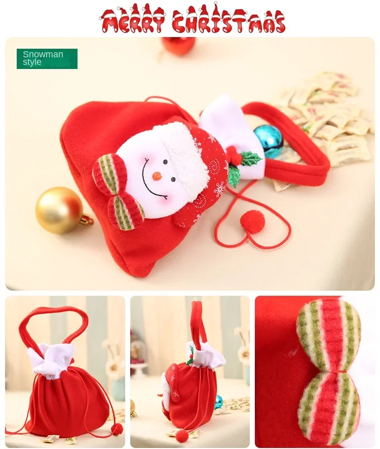 Sacs cadeaux de Noël en flanelle avec cordon de serrage