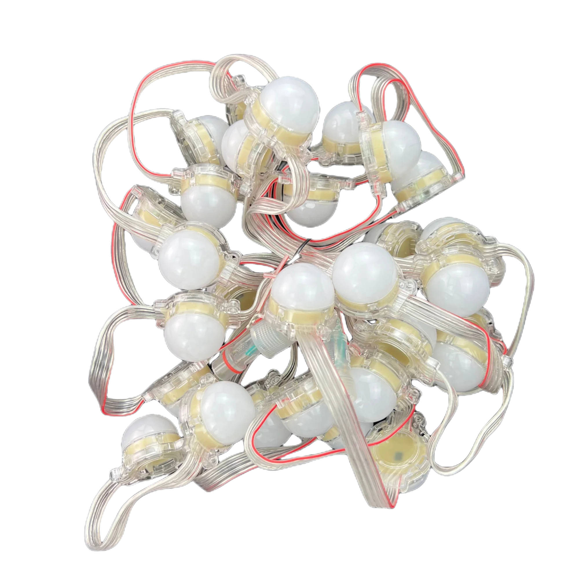 30mm diameter DC12V;addressable RGB full color IP68 GS8206 pixel module 3pcs 5050 led;with backup signal line;frosted cover