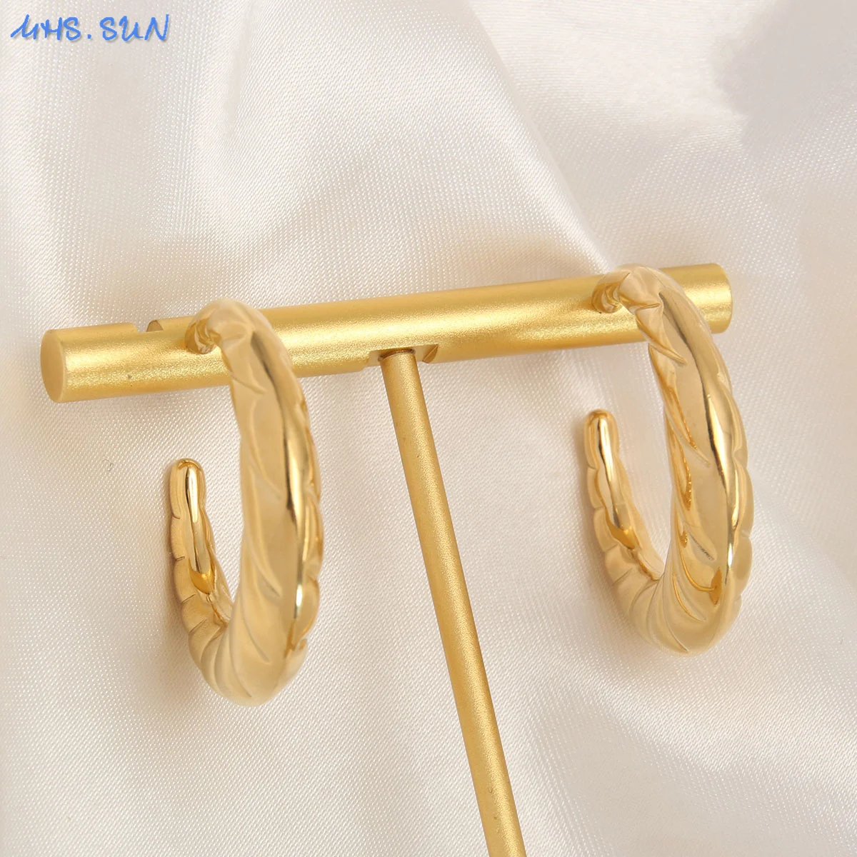 Übertriebene hohle dicke große Kreis Creolen für Frauen Gold Farbe Edelstahl große Ohr stecker Ohrring Punk Schmuck Geschenk – Detail 22