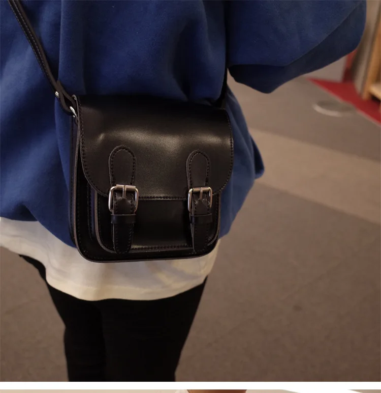 Korea Simple Cambridge Bag British Retro Mini Commuter PU Student Small Square Bag Shoulder Messenger Bag