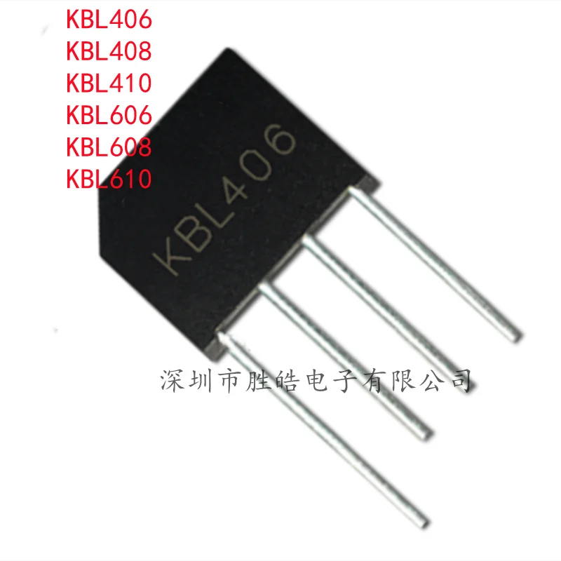 

(10PCS) NEW KBL406 / KBL408 / KBL410 / KBL606 / KBL608 / KBL610 Flat Bridge Rectifier Bridge Integrated Circuit