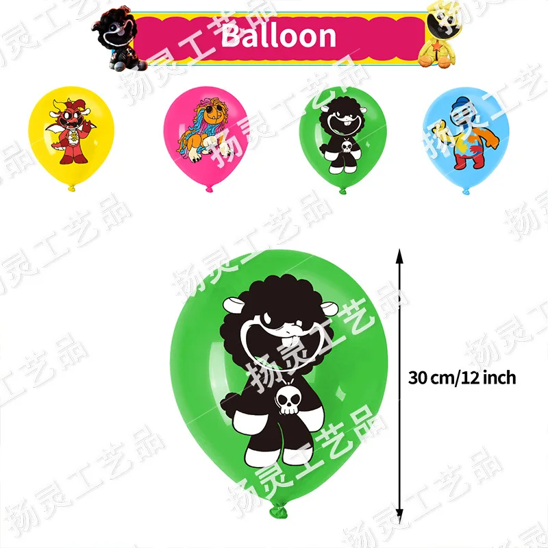 Nightmare Critters Happy Birthday Party Decorations Kids Pianosaurus Balloons Yarnaby Birthday Balon Supplies