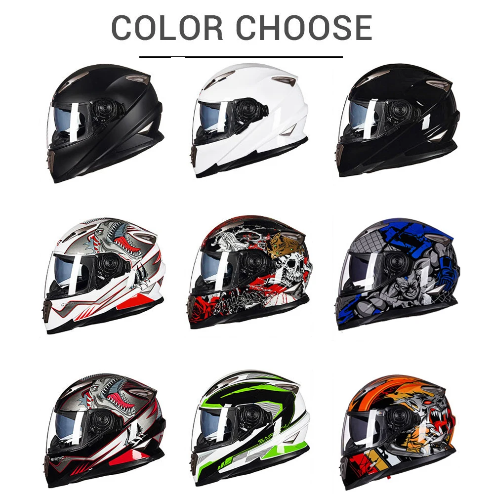 GXT Motorcycle Accessories Doublel Lens Motorcycle Helmet Full Face Motocross Racing Riding Helmet Capacete Da Motocicleta DOT images - 6