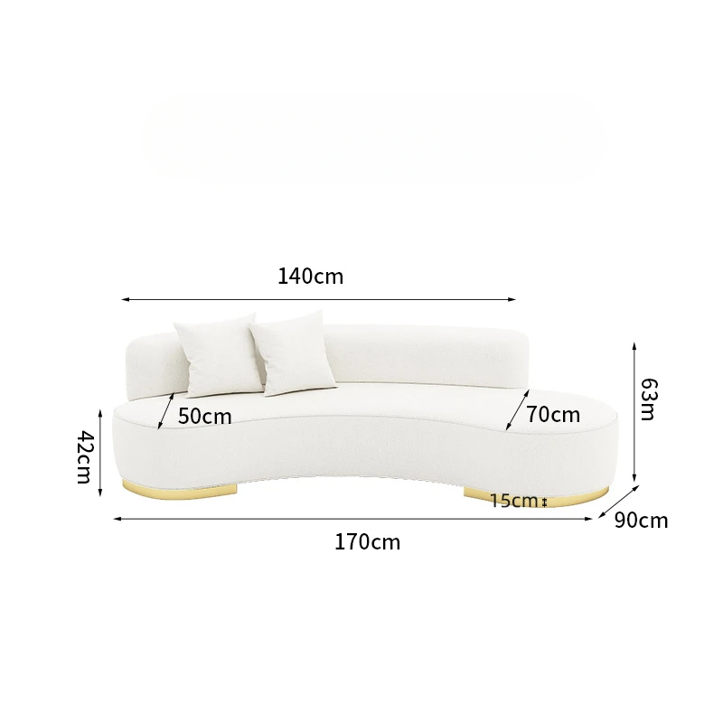 

Sili Style Living Room Sofa Small Apartment Simple Curved Sofa
