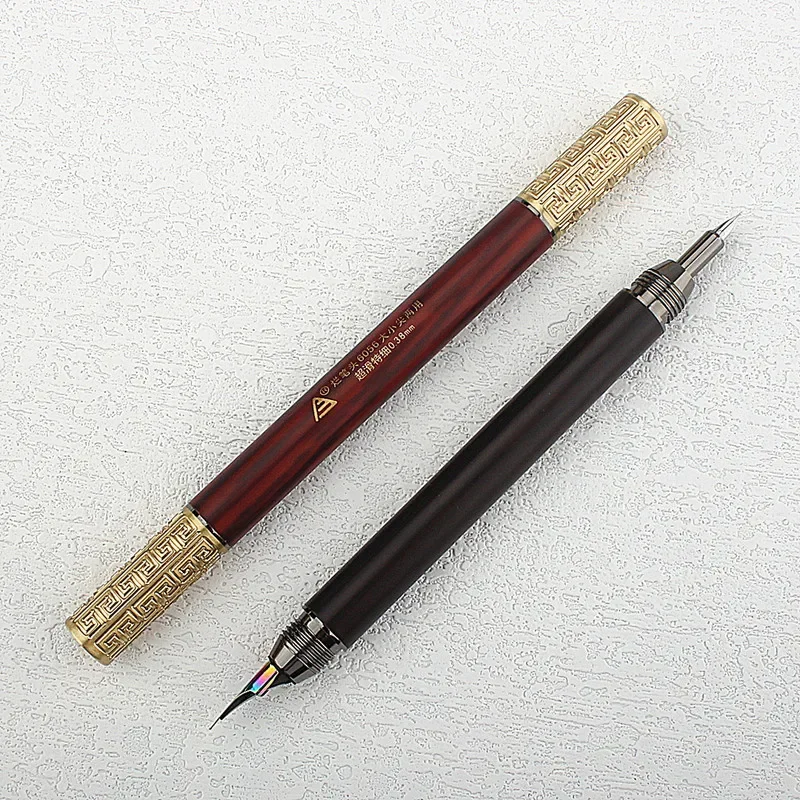 New Fountain Pen EF Nib 0.38mm Metal Matte Black Writing Ink Pen  Double Headed Pen Tip Caliber 3.4MM for Students Gifts 6