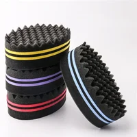 Brosse à cheveux ovale Double face torsadée magique, brosse en éponge pour bobine Afro naturelle ondulée, brosses en éponge pour tresses de cheveux 4