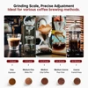 Cafelffe Anti-static Coffee Grinder Adjustable Burr Mill with 38 Grind Settings Electric Coffee Bean Grinder for Espresso,220V 6