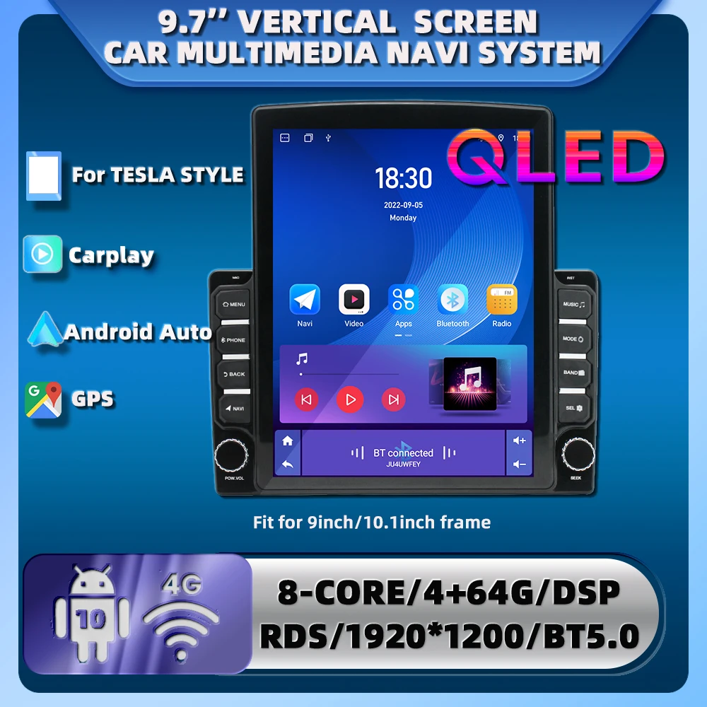 9.7inch Tesla style Android radio octa core 4G LTE universal car