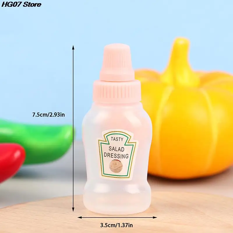 1PC 4Pcs Mini Tomato Ketchup Bottle Portable Sauce Container Salad Dressing Container Pantry Containers For Bento Box