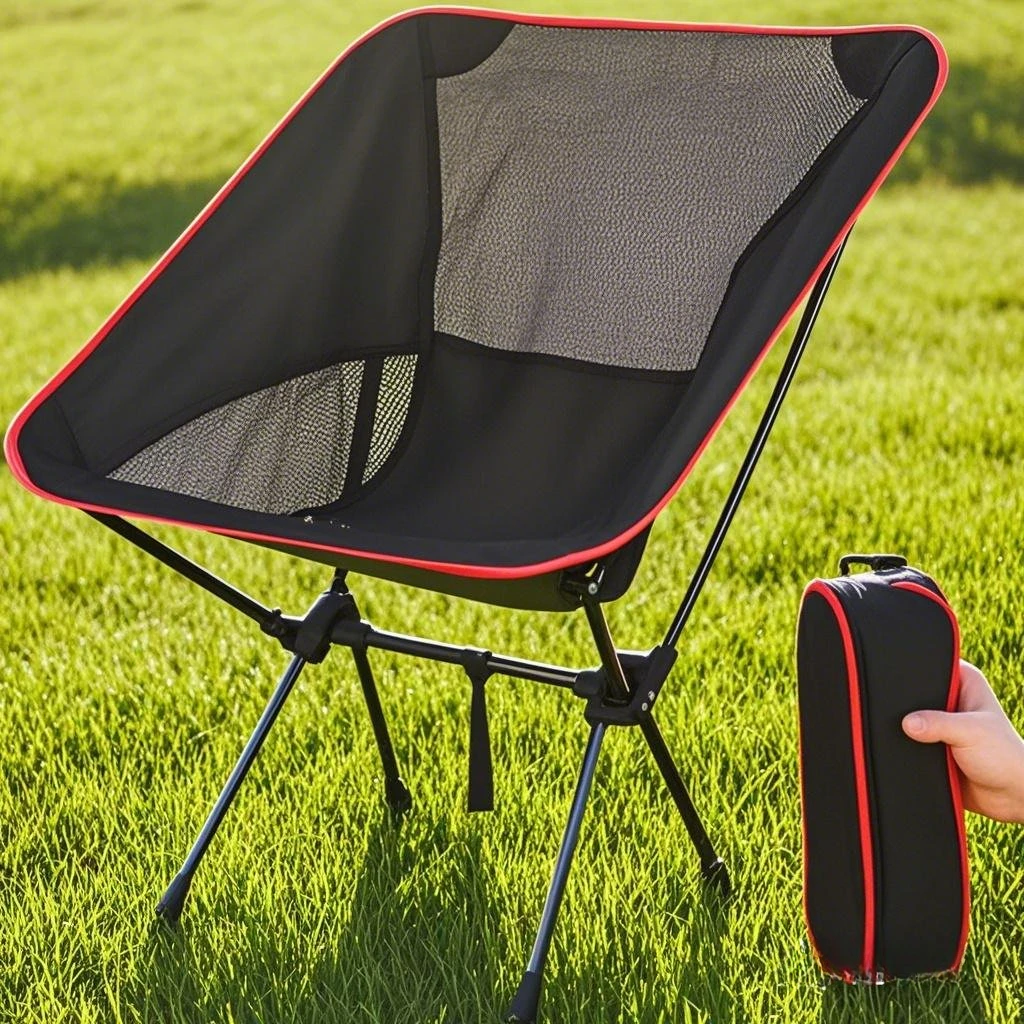 Folding Chair Portable Chair Ultralight Oxford Fabric Moon Chair Camping Beach Fishing