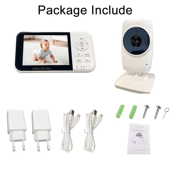 3.2'' Baby Monitor with Camera and Audio, Infrared Night Vision, Temperature Monitoring, Two-Way Talk, Lullabies, 1000ft Range 6