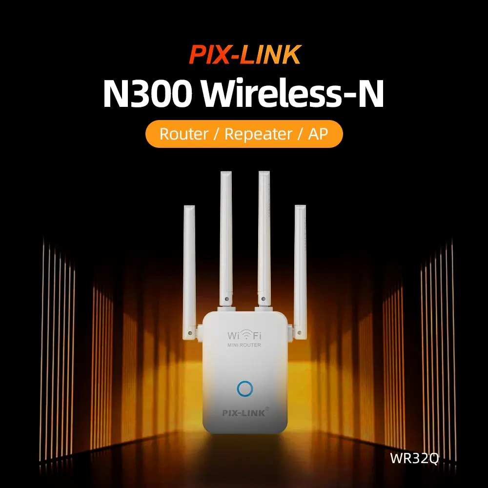 Pix-Link Wr32Q Ripetitore Wireless Router Wifi 300M Amplificatore Di Segnale Extender 4 Antenna Router Amplificatore Di Segnale Adatto